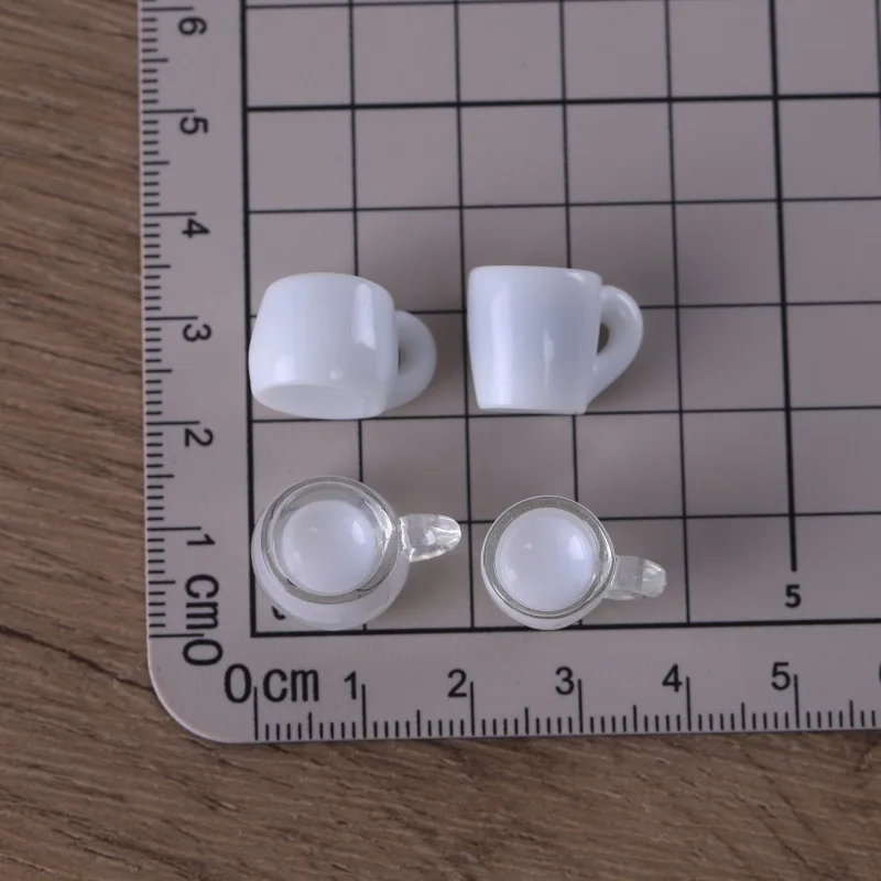 5pcs Dollhouse Coffee Cup Milk Cups Mini Drink Miniature Food Play Ornaments Resin Doll Accessories Diy Simulation Home Decor