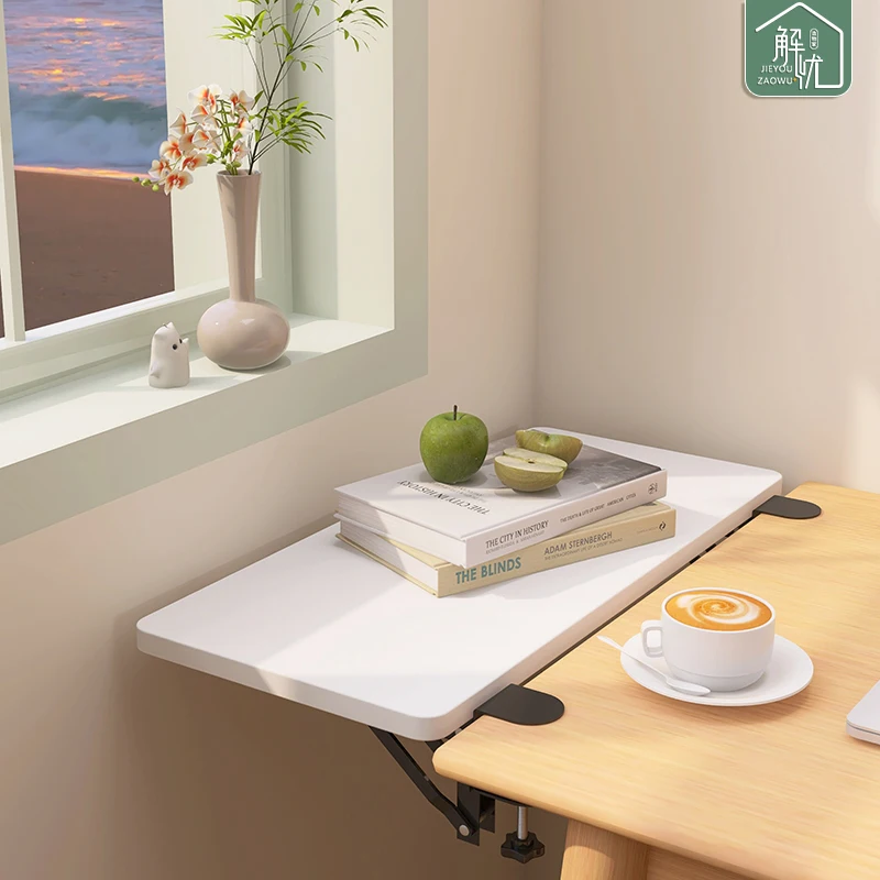 Foldable Keyboard Tray Extender Clamp-On Side Desk Expansion Board Punch-free Desktop Stand Flip-Up Laptop Platform for Office