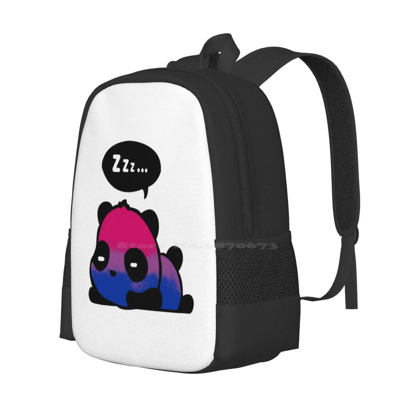 Bisexual Pride Sleepy Panda Pattern Design Bagpack School Bags Bisexual Pride Flag Bi Pride Lgbtq Love Proud Panda