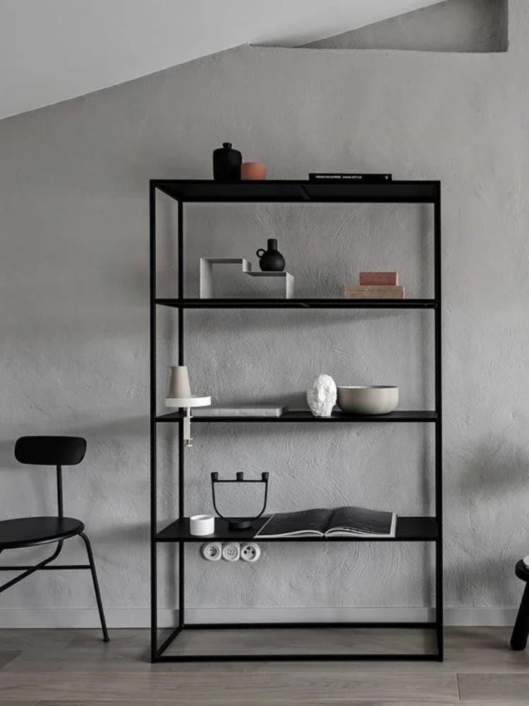 

Modern simple wrought iron shelves, living room porch cabinets, storage shelves, study shelves, multi-layer floor-to-ceiling