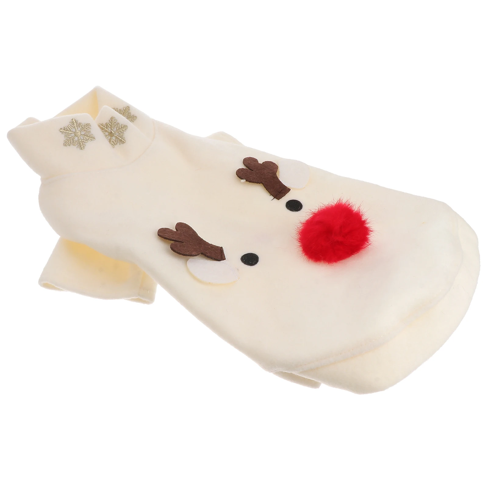 

Puppy Clothes for Small Dogs Pet Elk Costumes Pattern Clothing Sweater Puppies White