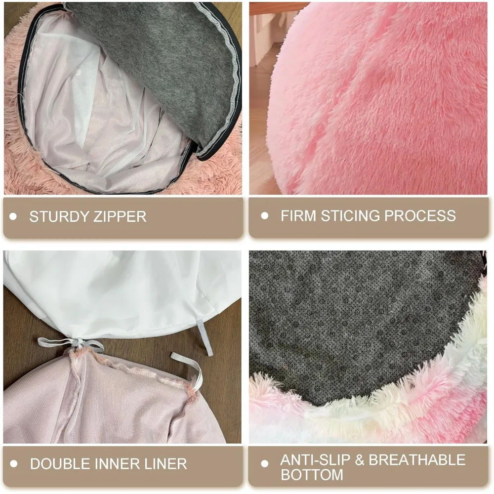 子供と大人のための快適なぬいぐるみビーンバッグチェアカバー - 詰め物なしのふわふわレイジーソファカバー