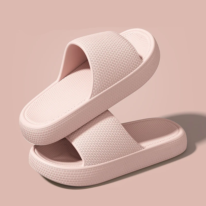 

Женские бесшумные домашние тапочки-слайды 2026 из ЭВА с мягкой нескользящей подошвой для ванной и дома, уличные пляжные шлепанцы с толстой подошвой