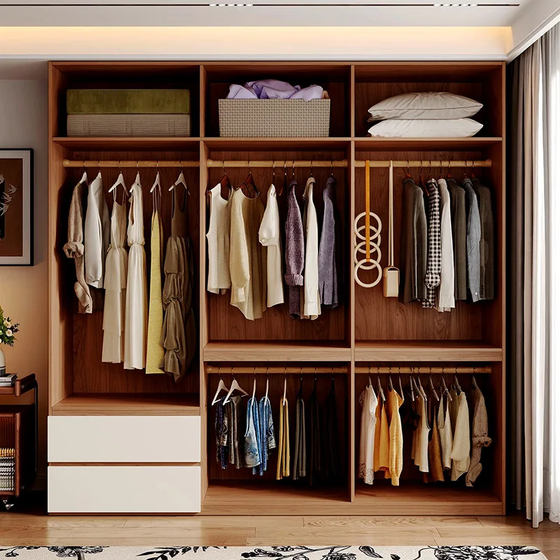The Latest Modern Design of Wooden Wardrobe, Used for Fabric Storage in Family Villas, with Drawers and Simple Wardrobepromote s