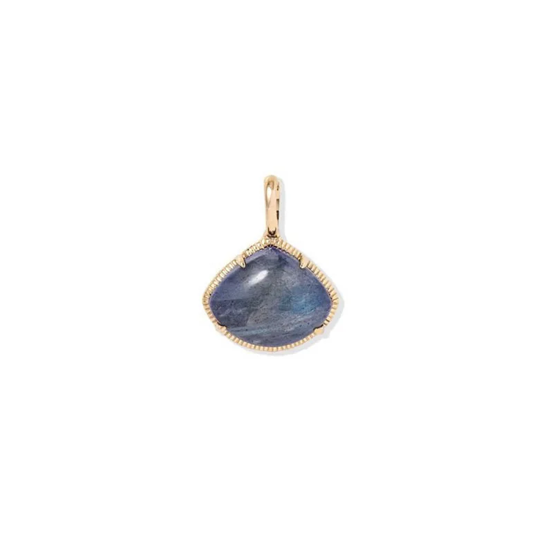 925 Silver Natural Stone Fan Pendant Female Retro Double Sided Elongated Lapis lazuli Necklace Luxury Jewelry Trend