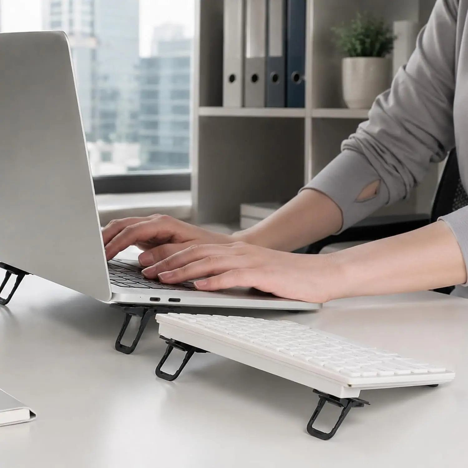 2Pcs Keyboard Riser Tilt, Portable Foldable Keyboard Tilt Stand