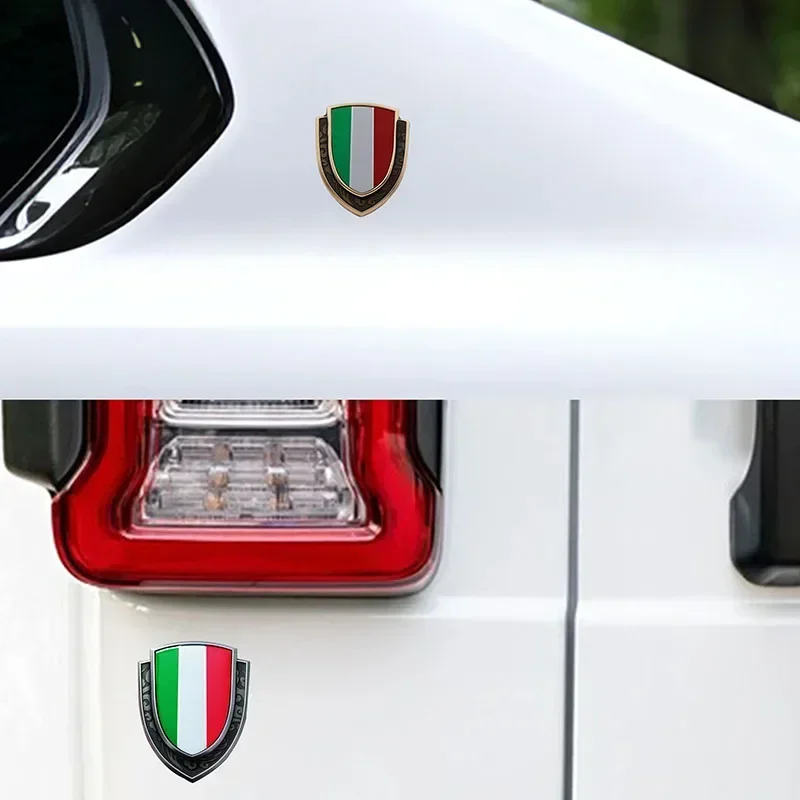OK Badge Sticker Shield Styling Italy Italian National Flag Fender Side trunk Nameplate Decal Emblem