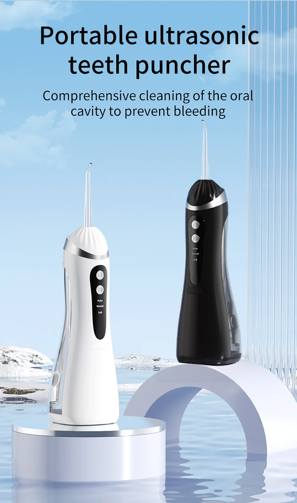 Munddusche Dental Wasser Flosser für Zähne Tragbare Dental Wasser Irrigator Wiederaufladbare Dental Wasser Jet für Zahn Reinigung – Detail 1