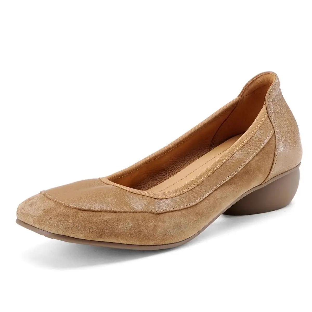 

Concise Comfort Mom Flock Dress Shoes Coarse Heeled Designer Women's Loafers Comfort Soft Bottom Ladies Slip-On Moocasins