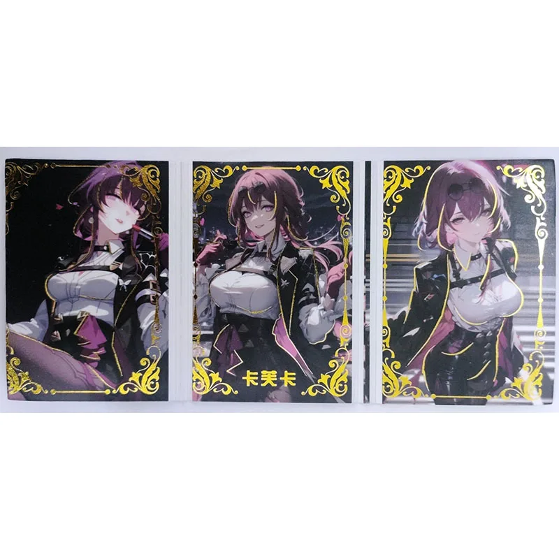 Anime Goddess Story Rare Folding Laser Flash Cards Yor Forger Furina Kafka Toys for boys Collectible Cards Birthday Present