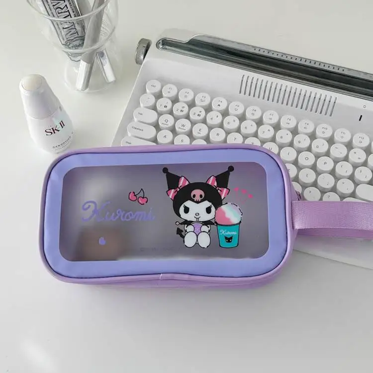 

Kuromi Girl Makeup Bag Large Capacity Portable Travel Cartoon Cosmetic Storage Bag Sanrio My Melody Kawaii Toiletries Bag
