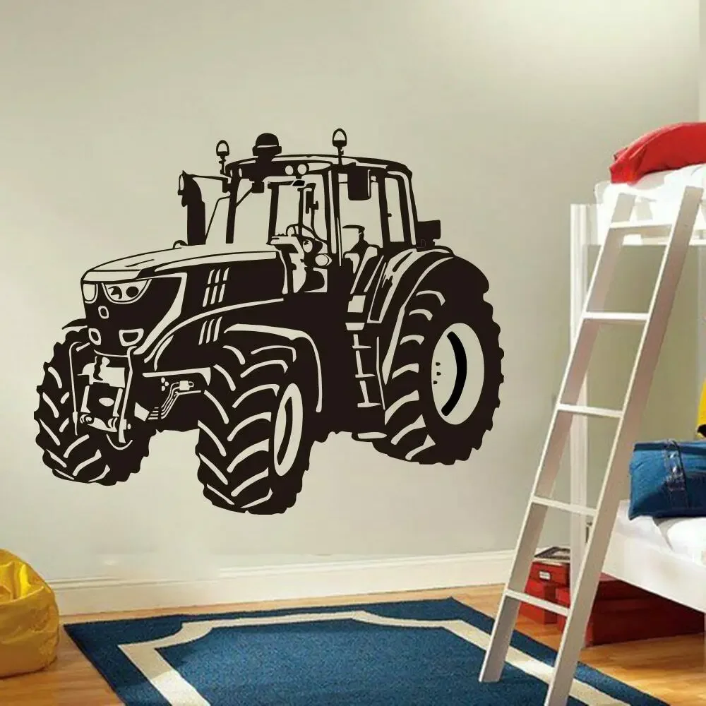 Large Farm Driving Tractor Wall Sticker Nursery Kids Room Cartoon Tractor Truck Car Vehicle Wall Decal Playroom Home Decor P28