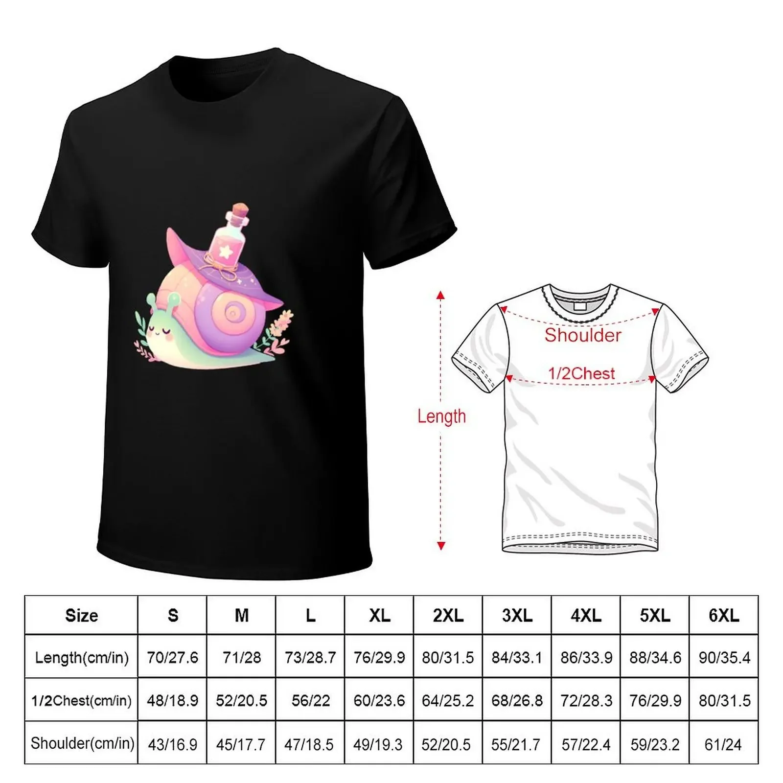 Cute Pastel Witch Snail T-Shirt boys animal print new edition cotton graphic tees men t shirt