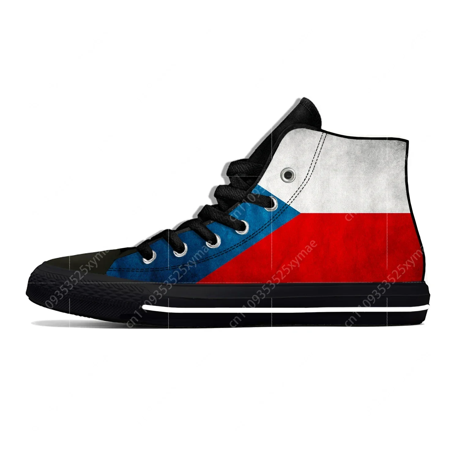 

Czech Republic Flag Patriotic Pride Funny Fashion Casual Cloth Shoes High Top Lightweight Breathable 3D Print Men Women Sneakers
