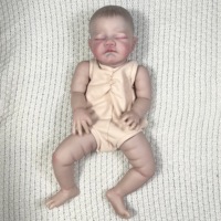 MRB 20inch Already Painted Reborn Doll Parts August Sleeping Baby 3D Painting with Visible Veins Cloth Body Included