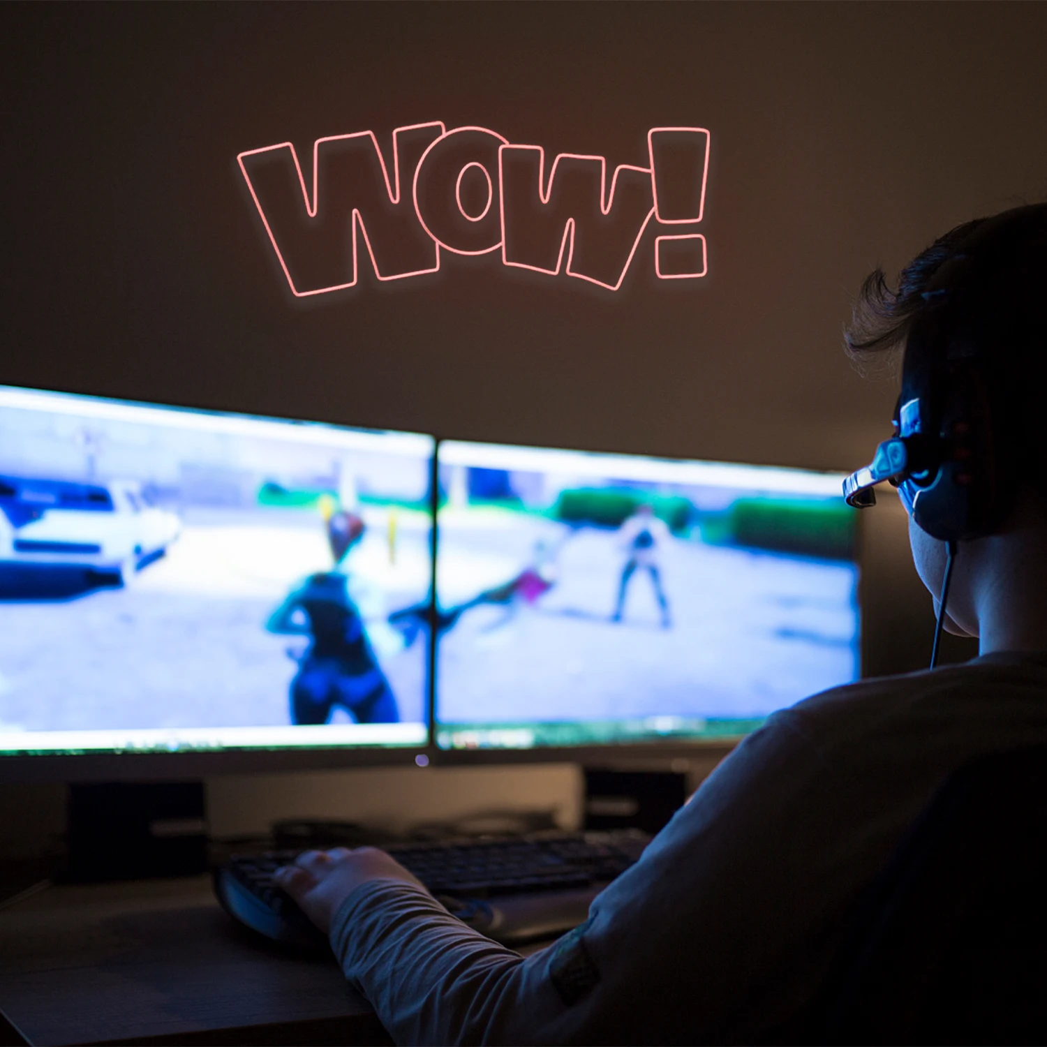 WOW New Neon Sign Word LED Neon Wall Light Signs acrilico USB Light per camera da letto lettera Neon Lamp Sign for Bar Pub Game Home Decor