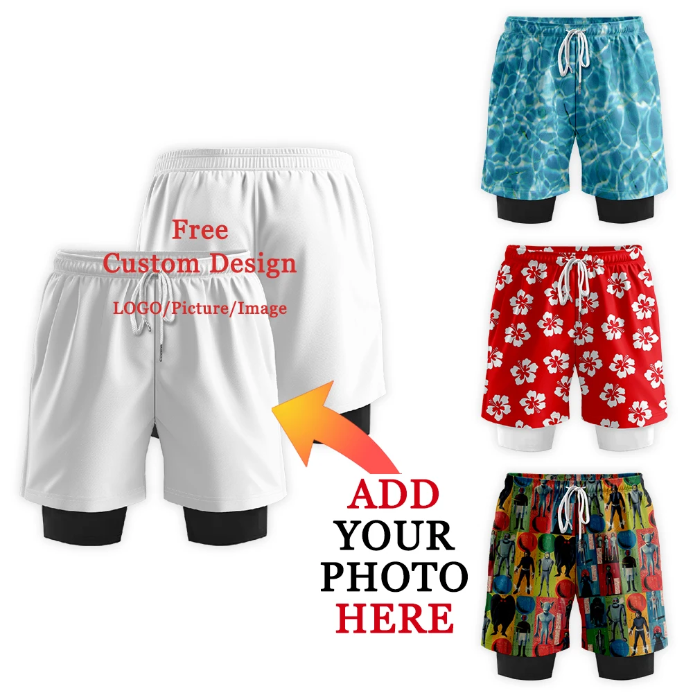 Custom Pattern Male Shorts Summer Beach Swimsuit Shorts Men Women Personalized Add Image/photo Daily Running Pants Swimming 2025