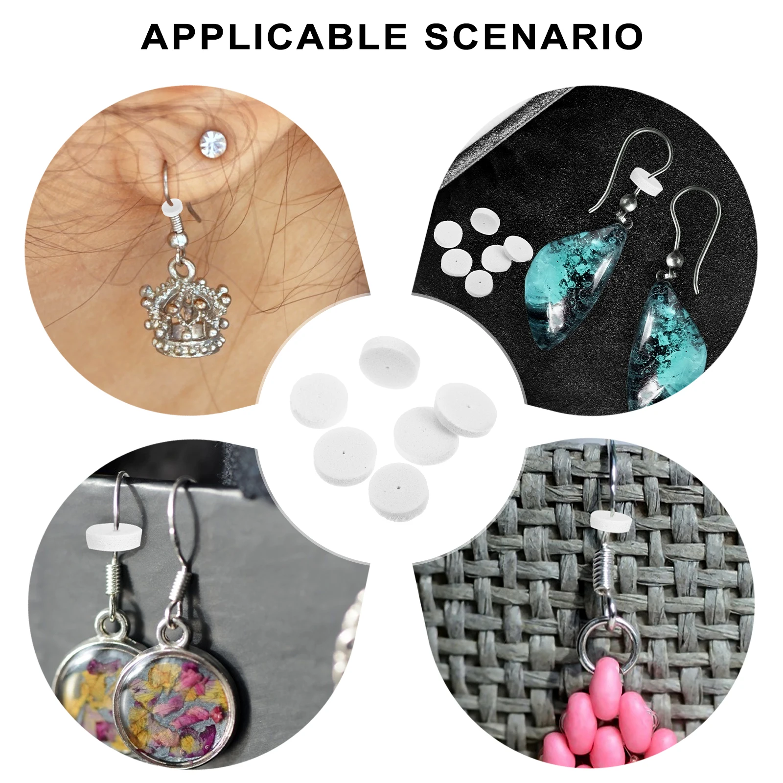 

200pcs Pads Anti Drop Stoppers Ear Safety Pads Stopper Replacements Plastic Earring Stoppers Earring Cushion White Gaskets Ear