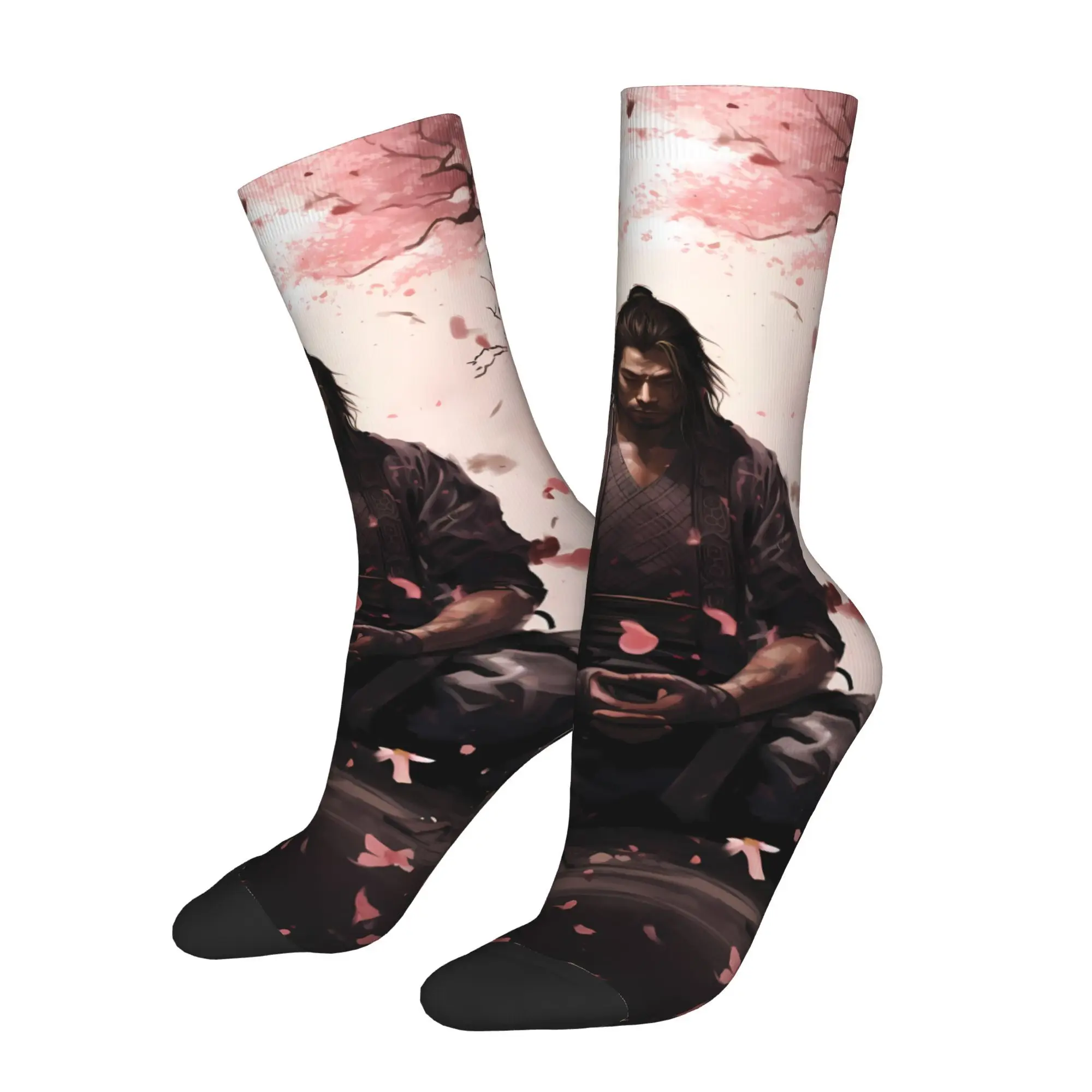 

Samurai Warrior Katana Sword Men Socks Cycling Year Round Comfort Stockings for Cycling Daily Wear