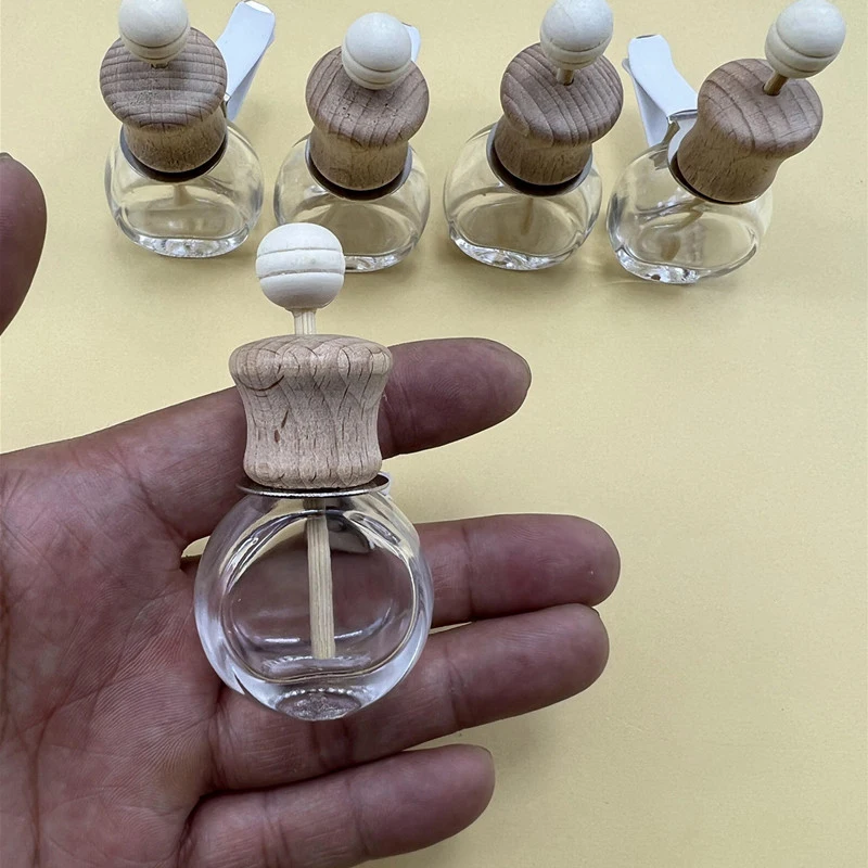 자동차 걸이식 유리병 방향제 빈 병, 아로마 테라피 펜던트 디퓨저, 자동차 장식, 홈 장식, 1PC