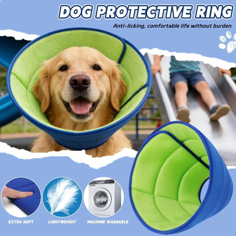 Dog Cone Collar: Soft Recovery Collar for Small Medium Large Dogs. Prevents Biting, Scratching & Licking Wounds After Surgery