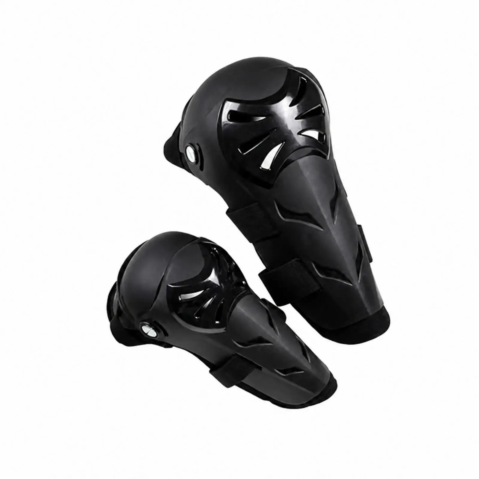 Shockproof Knee Brace for Motorcycle Riding PE Outer Shell EVA Padding Breathable Holes Elastic Fastening Straps for Men Women
