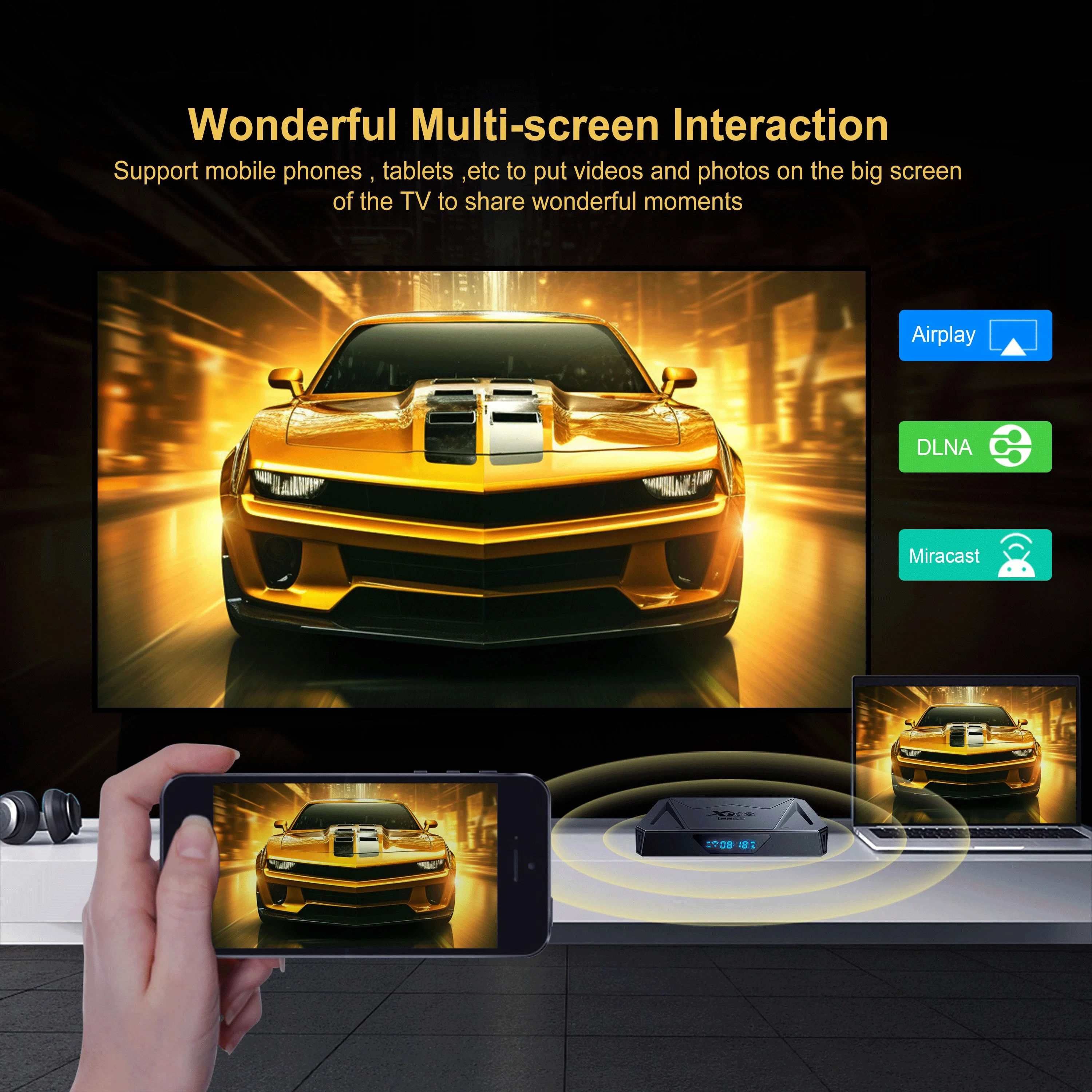 Smart TV Box X96Q PRO+ Allwinner H728 8K Octa Core Android 14 1000M Wifi6 BT Remote Media Player Set Top Box