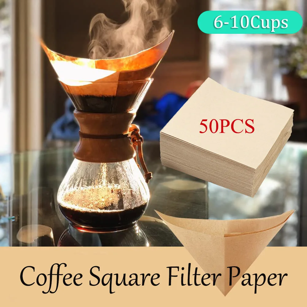 

Disposable 6-10Cups Large Filter Paper,Square Coffee Filters Paper for Pour Over Coffee Maker,Drip Hand Brew 600 ml, 800ml