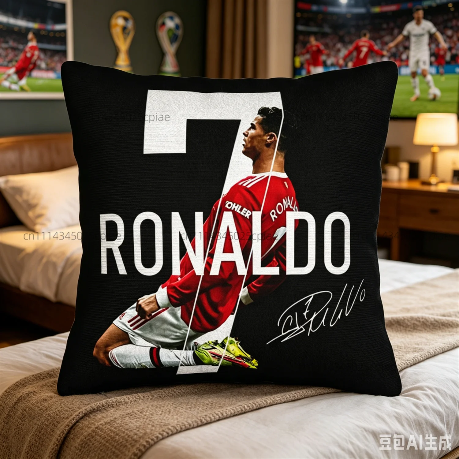 Decorative Sofa Cushions CR7 Poster Pillowcases Cozy Living Room and Bedroom Double-Sided Print Pillow Cover 45x45 Cushion Cover