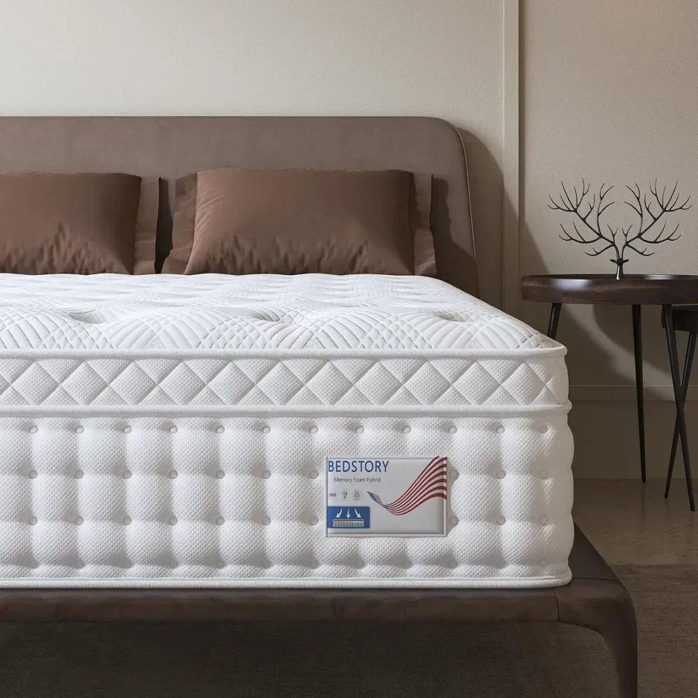 Queen Mattress Deep Sleep Firm Mattress Extra Lumbar Support - Pain-Relief - Memory Foam Hybrid Euro Top Luxury Mattress