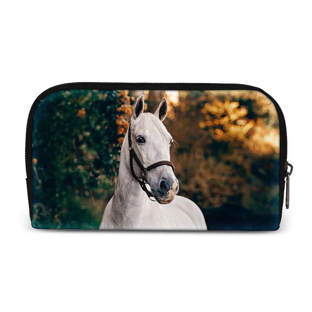 Horse Long Wallet Mini Earphone Pouch Coin Purses Unique Animal Design Travel Accessories Hanging Wallets Gifts Christmas