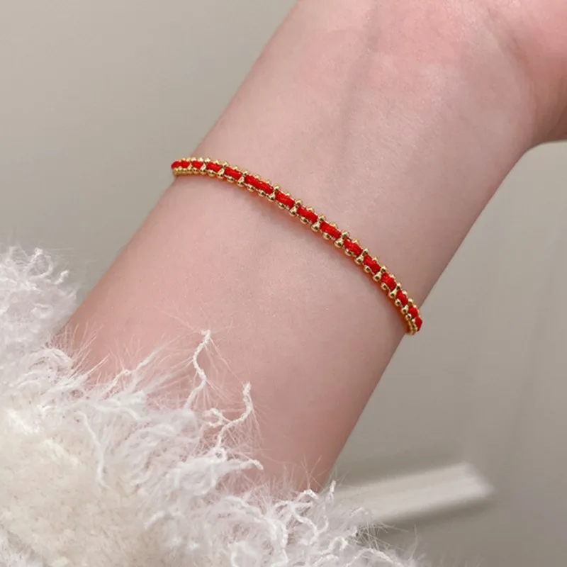 Light Luxury 18K Gold Plated Bracelet for Women Vintage Weave Rope Chain Bracelet Wedding Jewelry Gifts