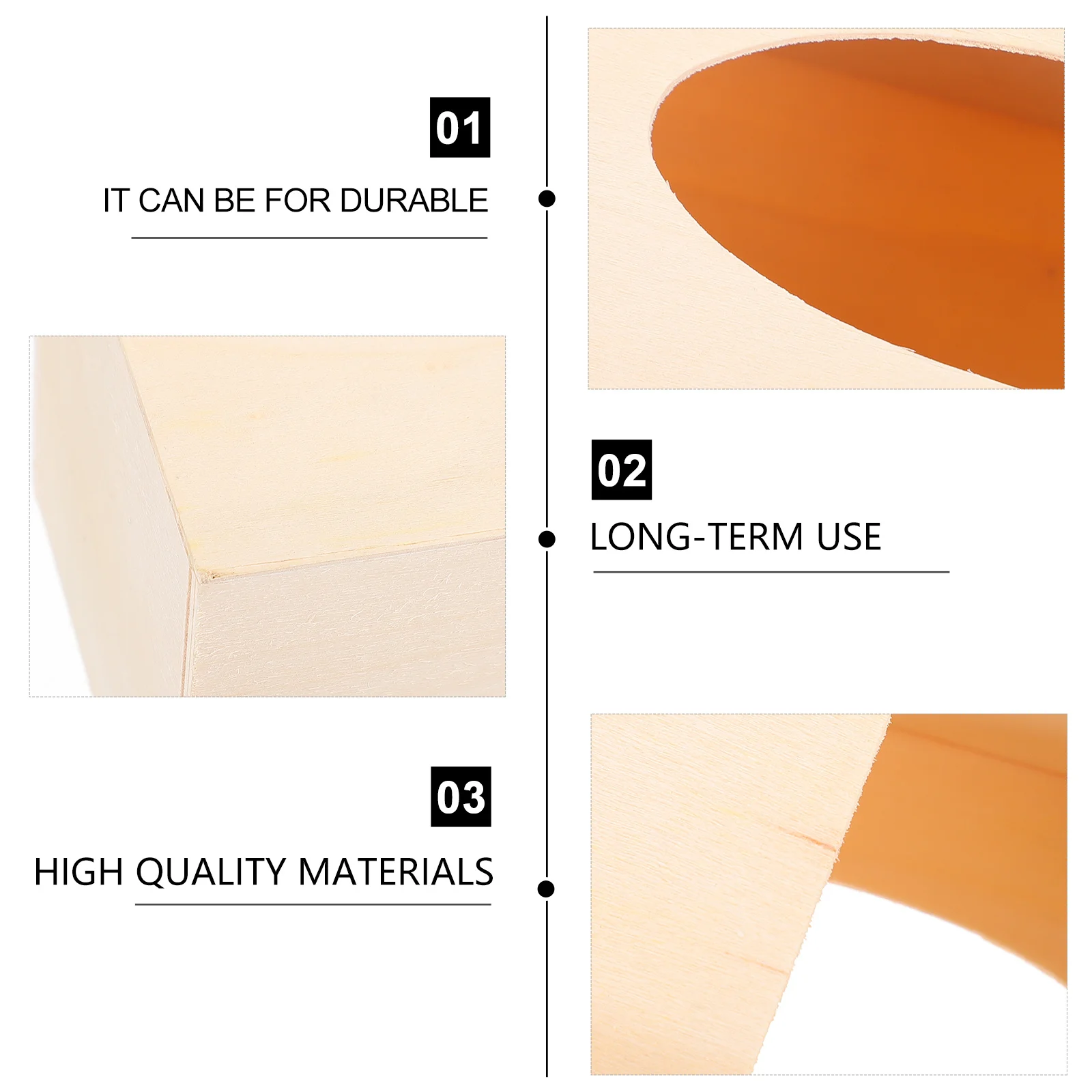 2 قطعة من حاملات المناديل الخشبية DIY صناديق المناديل المصنوعة يدويًا بلون عادي خفيف الوزن محمول للأطفال صندوق مناديل خشبية منزلية #1