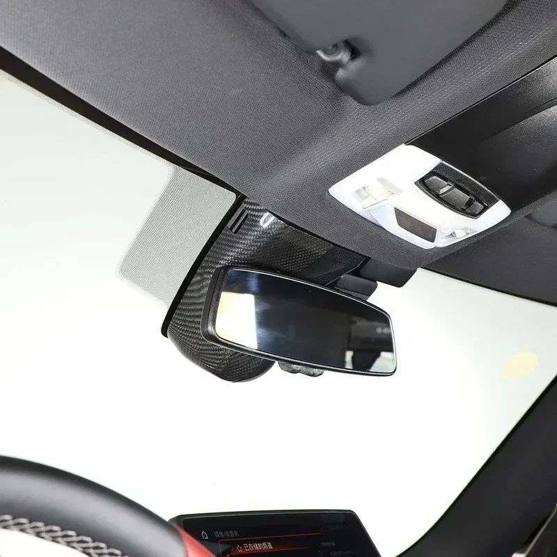 For Toyota GR Supra A90 A91 Real Dry Carbon Fiber 2019-2024 Interior Mirror Cover Dashboard Upper Frame Sticker Modification