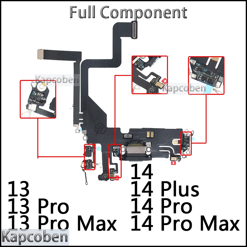 

USB Port Charger Dock Connector Mic Cable for IPhone 13 13P 13PM 14 14P 14PM 14+ Pro Max Plus Dock Charging Board Flex Module