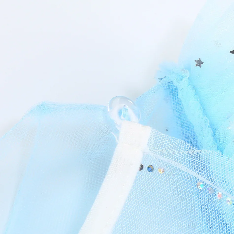 Kinder Mädchen Eis-Schnee-Prinzessin Kostümkleid mit Pailletten, Umhang und komplettem Zubehör für Halloween, Geburtstag, Cosplay, Themenparty-Outfit – Detail 14