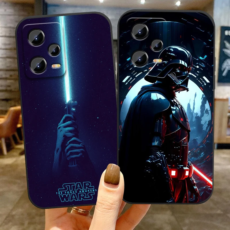 S-Star W-Wars Cartoon Cool For Xiaomi Redmi Note 13 12R 12 12S Turbo 11 11T 11S 10 10S Pro Plus 5G Black Funda Phone Case