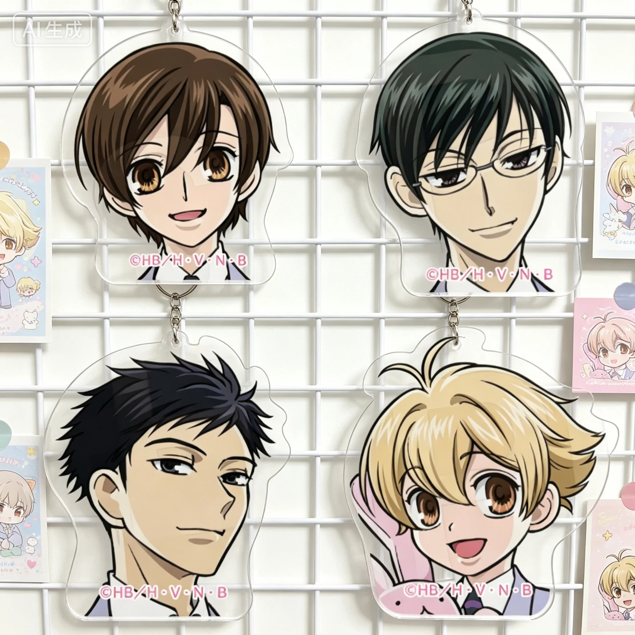 Ouran High School Host Club Haruhi Fujioka Sakura Pale Tone Series the largest share Acrylic Pendant Keychains bag charm