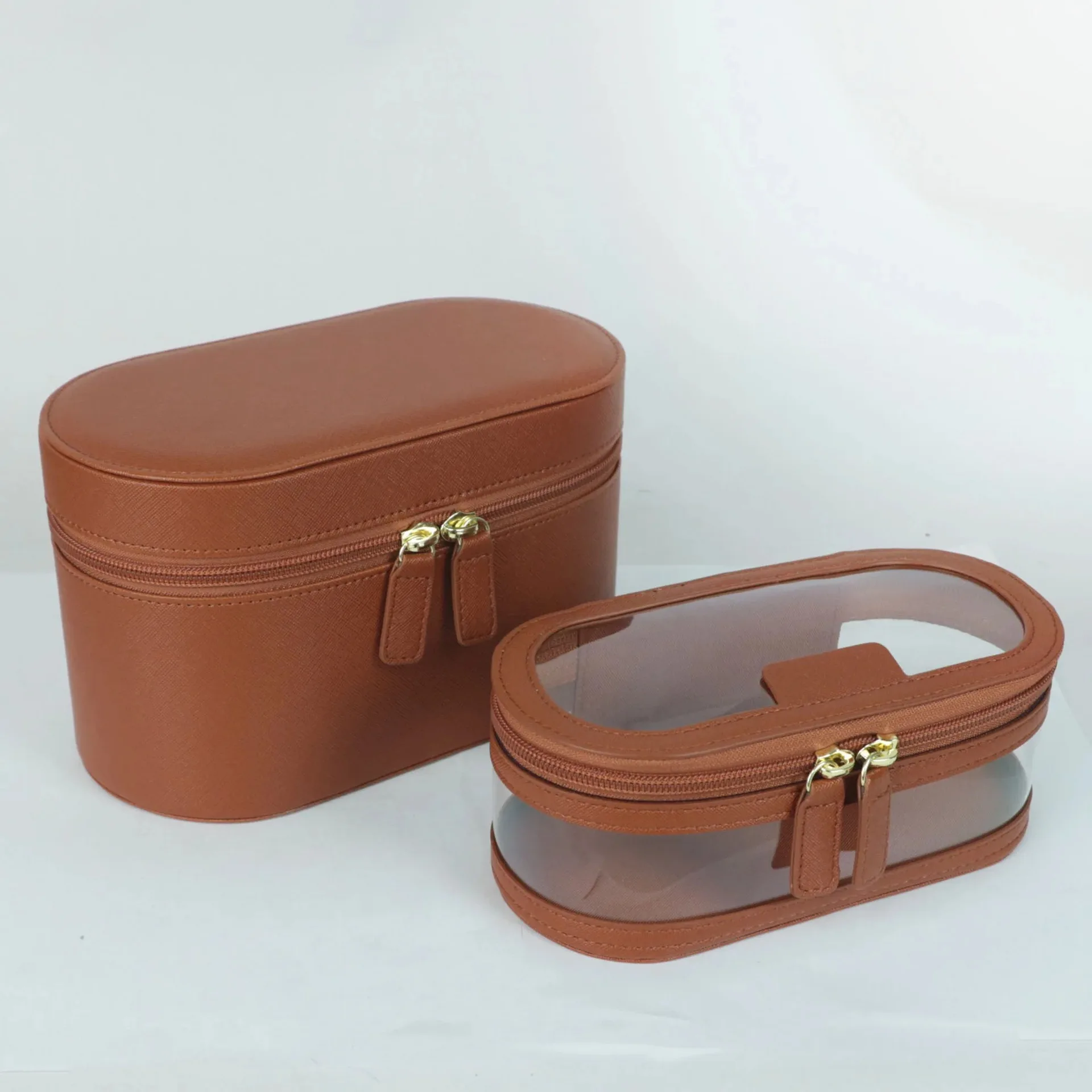 Travel Portable Multi Functional Fashionable Makeup Bag Large Capacity Transparent Cosmetic Bag With Small Cosmetic Bag Set