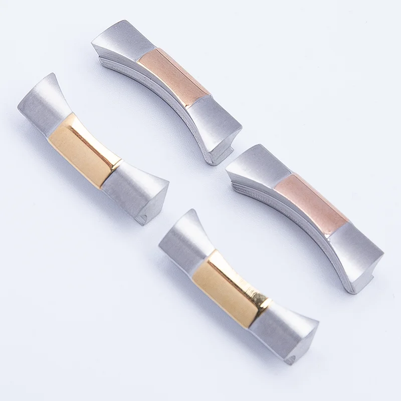 20mm Stainless Steel Curved End Link Endlink for Rolex Submariner Watch Band Rubber Leather Watch Strap Seamless Connection