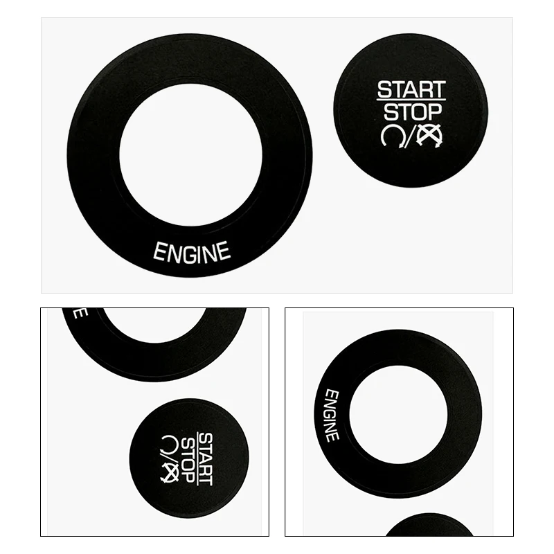 1Pc Car Black Engine Button Repair Decal Sticker Kit One Click Start Switch Button Repair Sticker For DOOGE 11-14 Car Accessory
