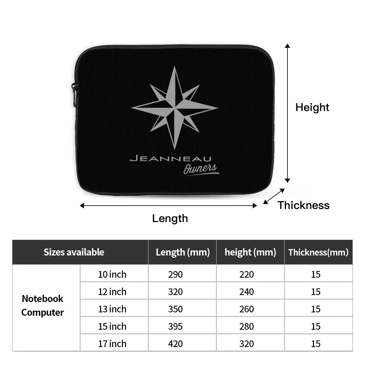 Jeanneau Yachts Notebook Laptop Bag Case Pouch 10 12 13 15 17 Inch Notebook Sleeve Cover Bag Tablet Shockproof Case Bag