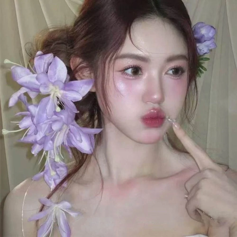 

Fairy Flower Tassel Bride Headdress Elegant French Style Bridal Headwear Party Wedding Hair Jewelry Hair Accessories