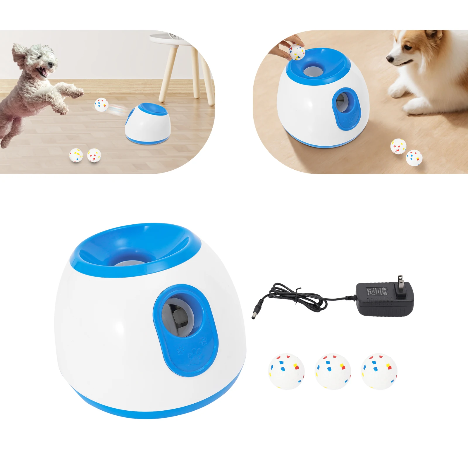 

Dog Ball Thrower Launcher Ball Launcher for Dogs with 3 Tennis Ball Interacive Dog Toys Fun Indoor Outdoor Adjustable Distance