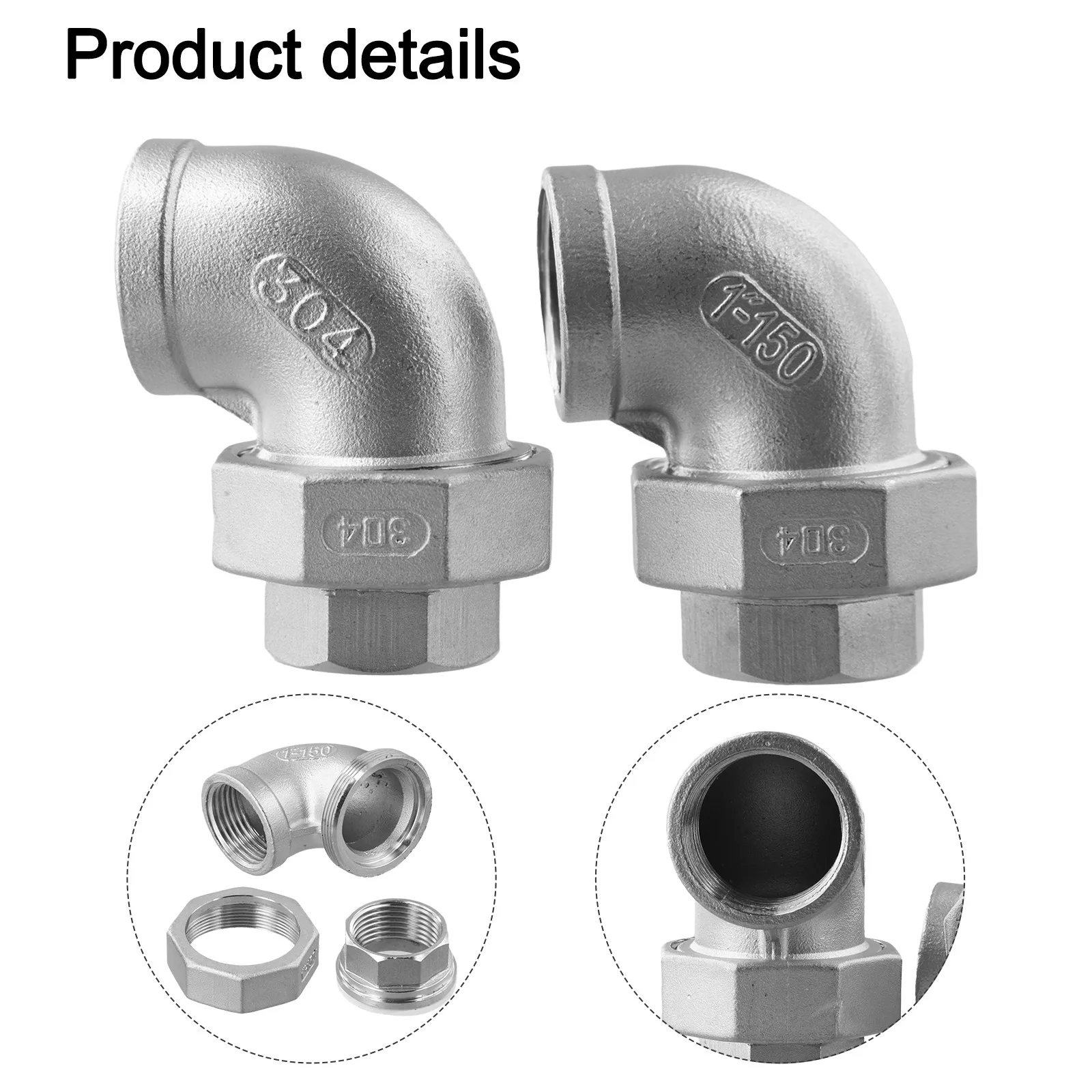

2 шт., коленчатые фитинги из нержавеющей стали 304, 90 градусов, 1 дюйм, женские литые фитинги для шлангов, аксессуар