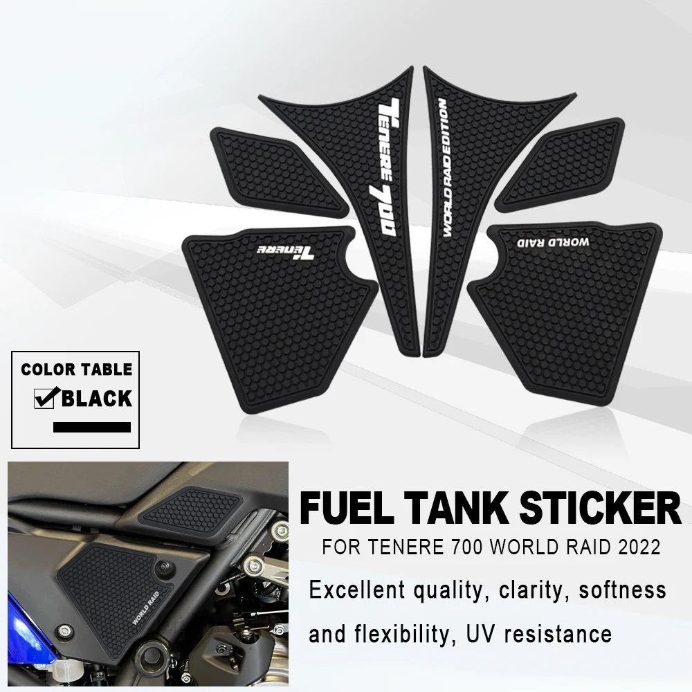 

For Tenere 700 World Raid 2022 Motorcycle Rubber side fuel tank pad protector sticker