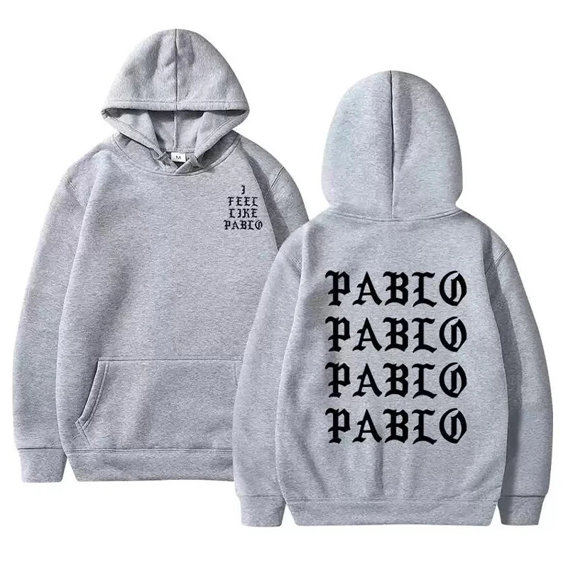 I Feel Like Pablo Hoodies Men Fashion Letter Graphic Printed Sweatshirts Women Cool Casual Harajuku Hooded Pullovers Sportwear