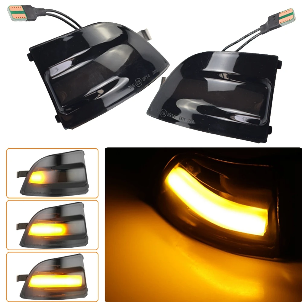 A10E-2 Pcs LED Dynamic Mirror Indicator Light Rearview Mirror Turn Signal For Ford Focus 2 MK2 2004 - 2008 C-MAX