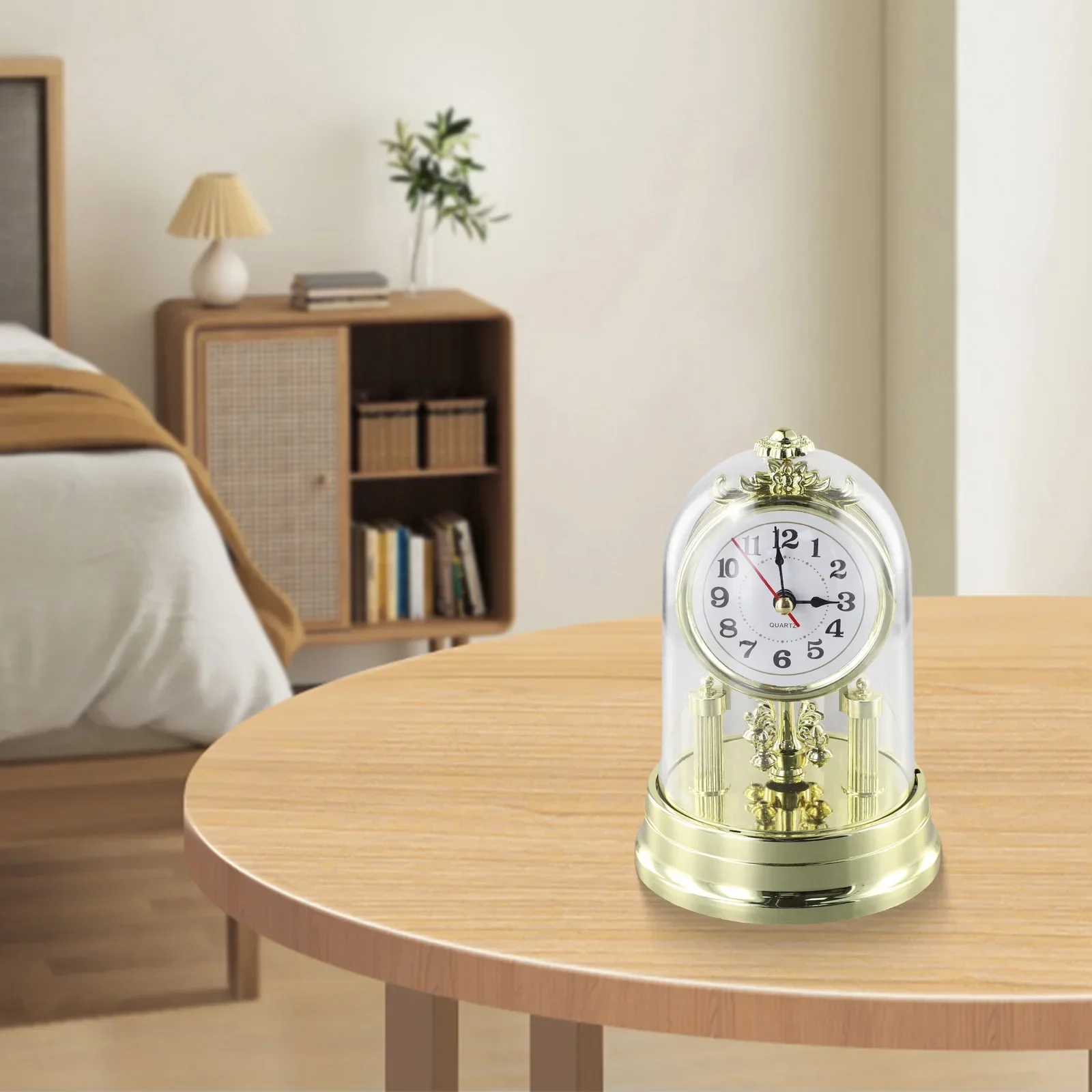 

Beautiful Home Decoration Ornament Vintage Clock Antique Clock Table Clock Plastic Alarm Clock Chime Desk Clock Elegant