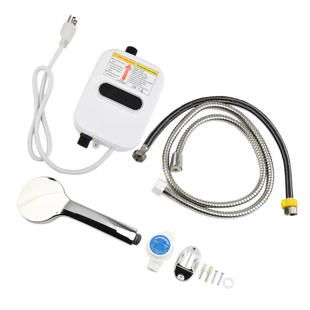 سخان المياه المنزلية تحديد قاعدة 30-60 C شاشة الكريستال السائل Tankless تحت حمام ثرموستاتي المنزلية دش ساخن صنبور مصرف